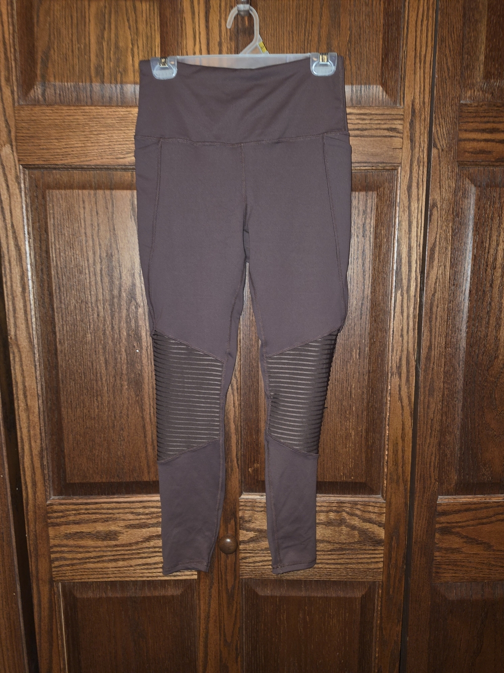 Senita Athletics High-Waist Ribbed Knee Leggings - Mauve